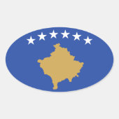 Vlag van Kosovo Ovale Sticker (Voorkant)