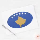 Vlag van Kosovo Ovale Sticker (Envelop)