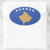 Vlag van Kosovo Ovale Sticker (Tas)