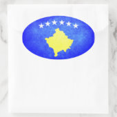 Vlag van Kosovo Ovale Sticker (Tas)