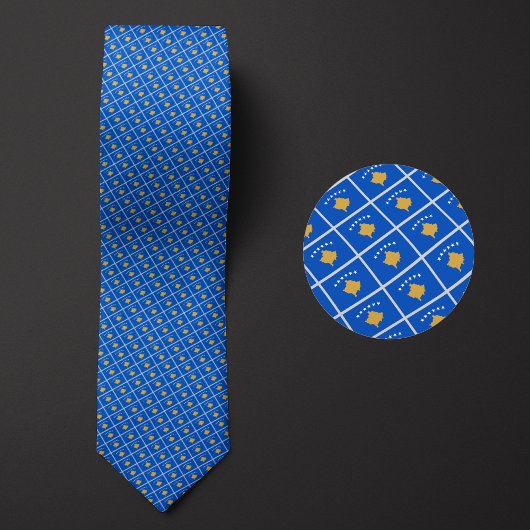 Vlag van Kosovo Patroon Stropdas