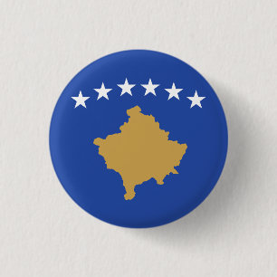 Vlag van Kosovo Ronde Button 3,2 Cm