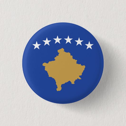 Vlag van Kosovo Ronde Button 3,2 Cm (Voorkant)