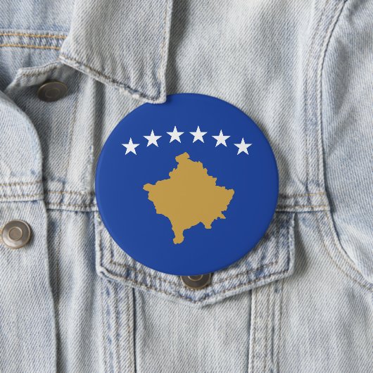 Vlag van Kosovo Ronde Button 4,0 Cm (In situ)
