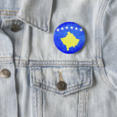Vlag van Kosovo Ronde Button 5,7 Cm (In situ)