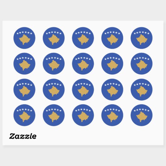 Vlag van kosovo ronde sticker (Vel)