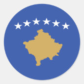 Vlag van kosovo ronde sticker (Voorkant)