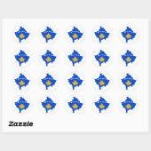 vlag van kosovo - silhouet ronde sticker (Vel)