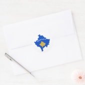 vlag van kosovo - silhouet ronde sticker (Envelop)