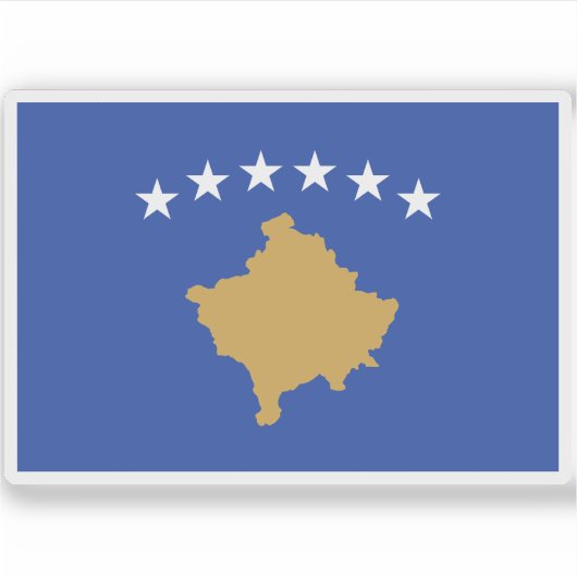 Vlag van Kosovo Sticker (Voorkant)