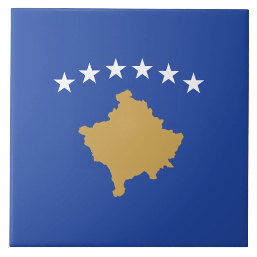 Vlag van Kosovo Tegeltje (Voorkant)