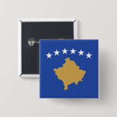Vlag van Kosovo Vierkante Button 5,1 Cm (Voorkant /achterkant)