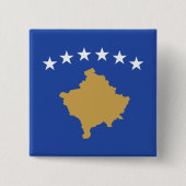 Vlag van Kosovo Vierkante Button 5,1 Cm (Voorkant)