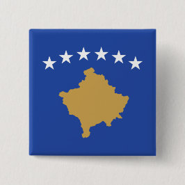 Vlag van Kosovo Vierkante Button 5,1 Cm