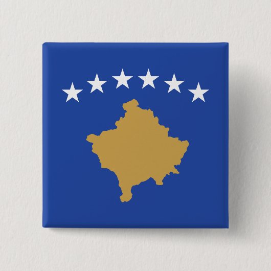 Vlag van Kosovo Vierkante Button 5,1 Cm (Voorkant)
