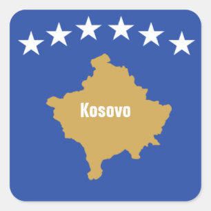 Vlag van Kosovo Vierkante Sticker