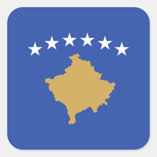 Vlag van Kosovo Vlag van Kosovo Vierkante Sticker (Voorkant)