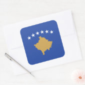 Vlag van Kosovo Vlag van Kosovo Vierkante Sticker (Envelop)