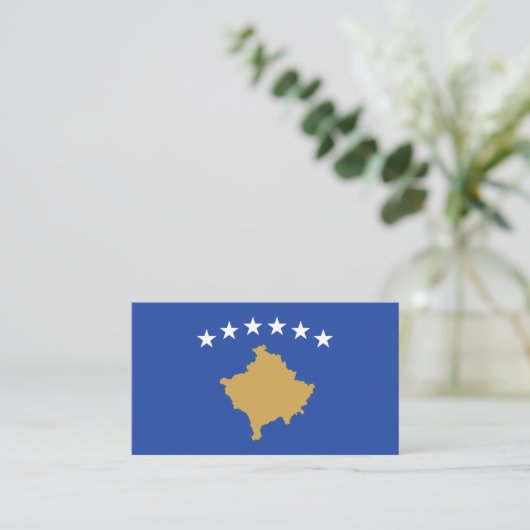 Vlag van Kosovo Vlag van Kosovo Visitekaartje (Staand voorkant)