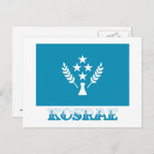 Vlag van Kosrae, met naam Briefkaart (Voorkant / Achterkant)