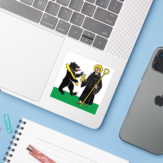 Vlag van Kriens, Zwitserland Sticker (Laptop met iPhone)