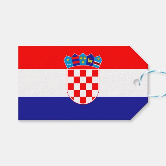 Vlag van Kroatië Cadeaulabel (Voorkant (Horizontaal))