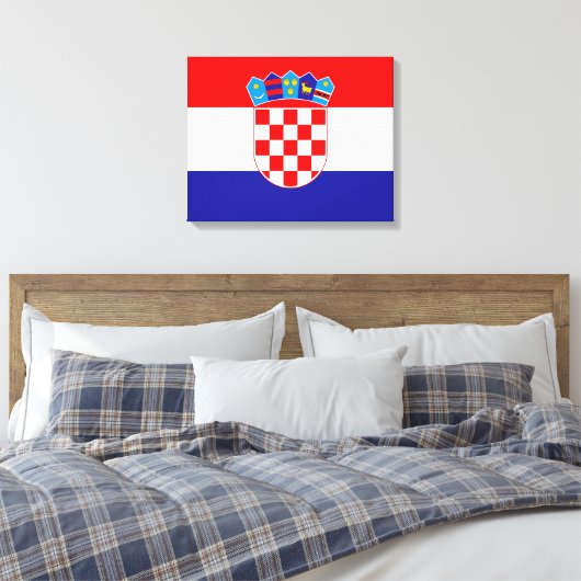 Vlag van Kroatië Canvas Afdruk (Insitu (Slaapkamer))