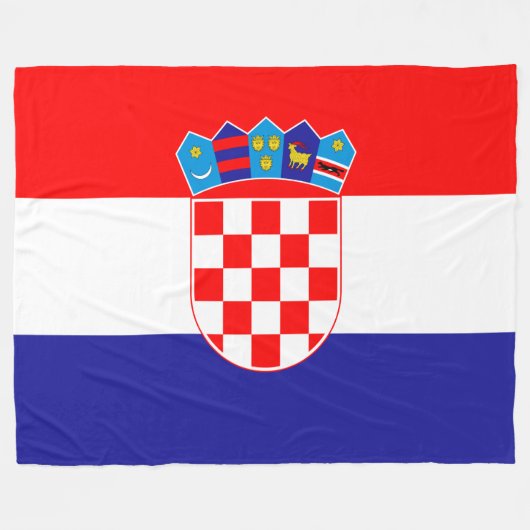 Vlag van Kroatië Fleece Deken (Voorkant (Horizontaal))