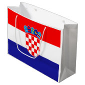 Vlag van Kroatië Groot Cadeauzakje (Voorkant Gekanteld)