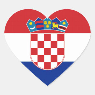 Vlag van Kroatië Hart Sticker