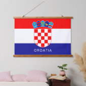 Vlag van Kroatië met aangepaste tekst Hangend Wandkleed (Slaapkamer)