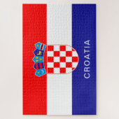 Vlag van Kroatië met aangepaste tekst Legpuzzel (Verticaal)