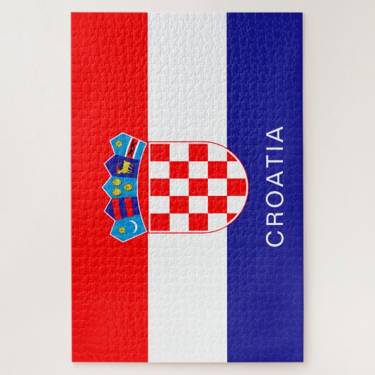 Vlag van Kroatië met aangepaste tekst Legpuzzel (Verticaal)