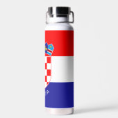 Vlag van Kroatië met aangepaste tekst Waterfles (Achterkant)