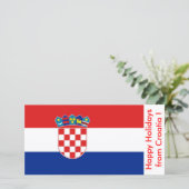 Vlag van Kroatië, Prettige Feestdagen vanuit Kroat Feestdagenkaart (Staand voorkant)