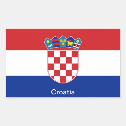 Vlag van Kroatië Rechthoekige Sticker (Voorkant)