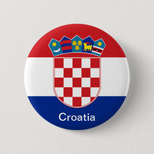 Vlag van Kroatië Ronde Button 5,7 Cm