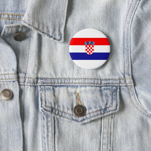 Vlag van Kroatië Ronde Button 5,7 Cm (In situ)