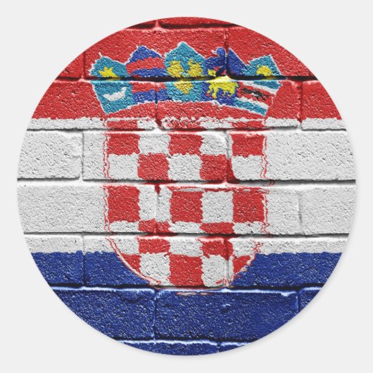Vlag van Kroatië Ronde Sticker (Voorkant)