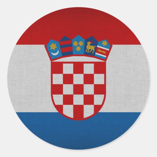 Vlag van Kroatië Ronde Sticker (Voorkant)