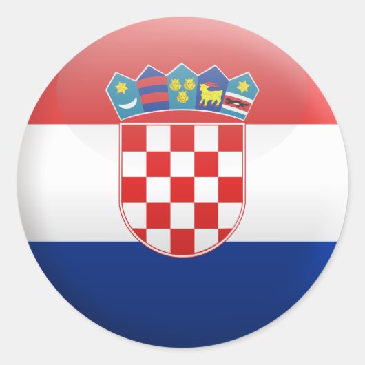 Vlag van Kroatië Ronde Sticker (Voorkant)