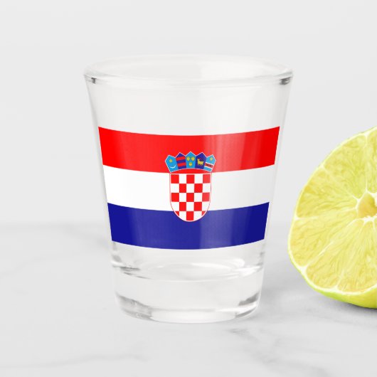 Vlag van Kroatië Shot Glas (Voorkant)