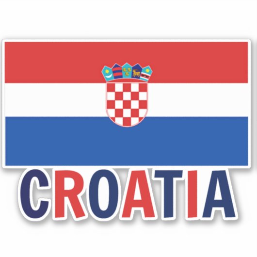 Vlag van Kroatië Sticker (Voorkant)