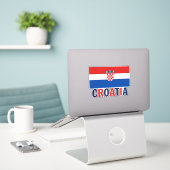 Vlag van Kroatië Sticker (Laptop op bureau)