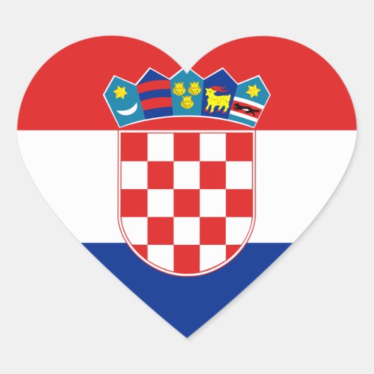 Vlag van Kroatië Sticker (Hart) (Voorkant)