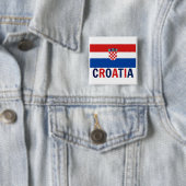 Vlag van Kroatië Vierkante Button 5,1 Cm (In situ)