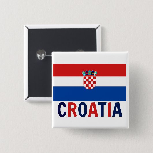 Vlag van Kroatië Vierkante Button 5,1 Cm (Voorkant /achterkant)