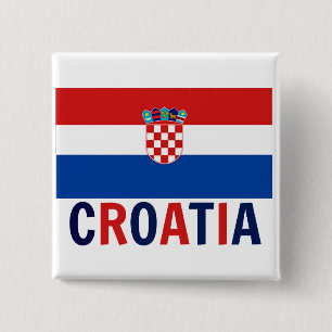 Vlag van Kroatië Vierkante Button 5,1 Cm