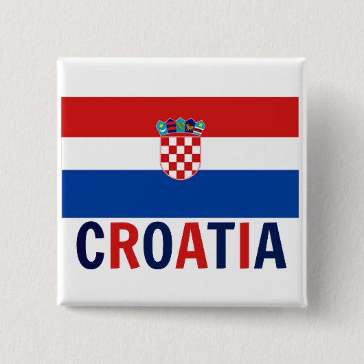 Vlag van Kroatië Vierkante Button 5,1 Cm (Voorkant)