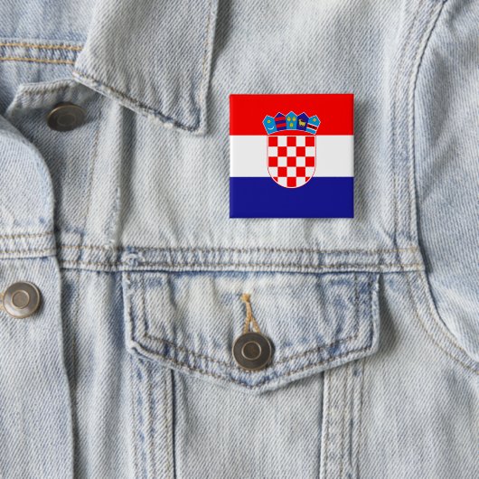 Vlag van Kroatië Vierkante Button 5,1 Cm (In situ)